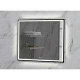 Madeli - Madeli Illusion Lighted Mirrored Cabinet, Recessed Mount, 36'' x 36'' x 4-3/4'', For Right Basin, Frame in Matte Black, 2700/4000K Temperature, Deffoger, Dimmable, Three-direction Light Diffuser - Matte Black