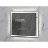 Madeli - Madeli Illusion Lighted Mirrored Cabinet, Recessed Mount, 36'' x 36'' x 4-3/4'', For Right Basin, Frame in Satin Brass, 2700/4000K Temperature, Deffoger, Dimmable, Three-direction Light Diffuser - Satin Brass
