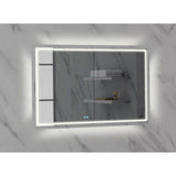 Madeli - Madeli Illusion Lighted Mirrored Cabinet, Recessed Mount, 48'' x 36'' x 4-3/4'', For Double Basin, Frame in Satin Brass, 2700/4000K Temperature, Deffoger, Dimmable, Three-direction Light Diffuser - Brushed Nickel