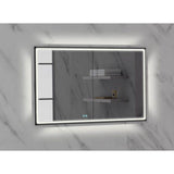 Madeli - Madeli Illusion Lighted Mirrored Cabinet, Recessed Mount, 48'' x 36'' x 4-3/4'', For Double Basin, Frame in Matte Black, 2700/4000K Temperature, Deffoger, Dimmable, Three-direction Light Diffuser - Matte Black