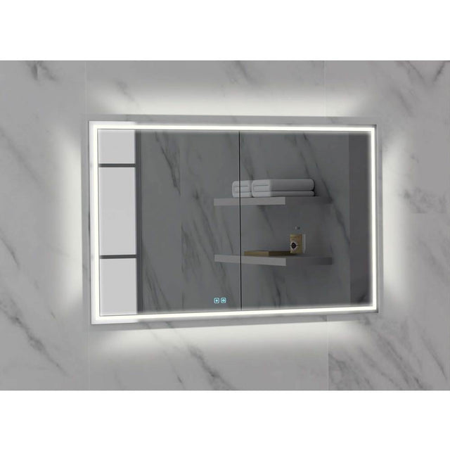 Madeli - Madeli Illusion Lighted Mirrored Cabinet, Recessed Mount, 48'' x 36'' x 4-3/4'', For Double Basin, Frame in Polished Chrome, 2700/4000K Temperature, Deffoger, Dimmable, Three-direction Light Diffuser - Polished Chrome