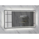 Madeli - Madeli Illusion Lighted Mirrored Cabinet, Recessed Mount, 60'' x 36'' x 4-3/4'', For Single Basin, Frame in Matte Black, 2700/4000K Temperature, Deffoger, Dimmable, Three-direction Light Diffuser - Matte Black