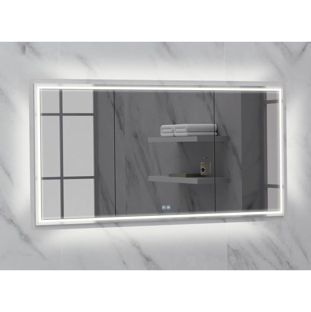 Madeli - Madeli Illusion Lighted Mirrored Cabinet, Recessed Mount, 60'' x 36'' x 4-3/4'', For Single Basin, Frame in Polished Chrome, 2700/4000K Temperature, Deffoger, Dimmable, Three-direction Light Diffuser - Polished Chrome