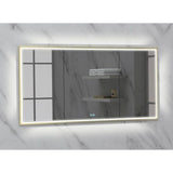 Madeli - Madeli Illusion Lighted Mirrored Cabinet, Recessed Mount, 60'' x 36'' x 4-3/4'', For Single Basin, Frame in Satin Brass, 2700/4000K Temperature, Deffoger, Dimmable, Three-direction Light Diffuser - Satin Brass