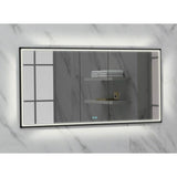Madeli - Madeli Illusion Lighted Mirrored Cabinet, Recessed Mount, 60'' x 36'' x 4-3/4'', For Double Basin, Frame in Matte Black, 2700/4000K Temperature, Deffoger, Dimmable, Three-direction Light Diffuser - Matte Black