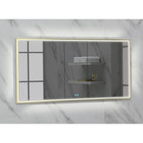 Madeli - Madeli Illusion Lighted Mirrored Cabinet, Recessed Mount, 60'' x 36'' x 4-3/4'', For Double Basin, Frame in Satin Brass, 2700/4000K Temperature, Deffoger, Dimmable, Three-direction Light Diffuser - Satin Brass