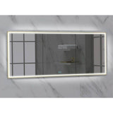 Madeli - Madeli Illusion Lighted Mirrored Cabinet, Recessed Mount, 72'' x 36'' x 4-3/4'', Unibody, Frame in Satin Brass, 2700/4000K Temperature, Deffoger, Dimmable, Three-direction Light Diffuser - Satin Brass