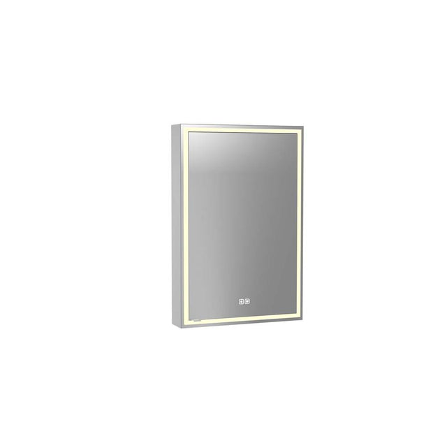 Madeli - Madeli Pioneer Lighted Mirrored Cabinet, Surface Mount, 20'' x 30'' x 4-3/4'', R Hinged, Frame in Polished Chrome, 2700/4000K Temperature, Deffoger, Dimmable, Three-direction Light Diffuser - Polished Chrome