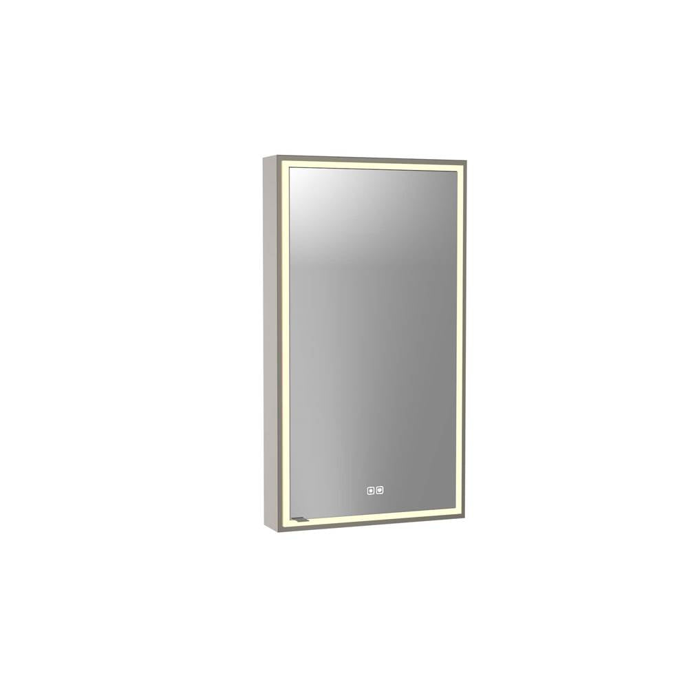 Madeli - Madeli Pioneer Lighted Mirrored Cabinet, Surface Mount, 20'' x 36'' x 4-3/4'', L Hinged, Frame in Brushed Nickel, 2700/4000K Temperature, Deffoger, Dimmable, Three-direction Light Diffuser - Brushed Nickel