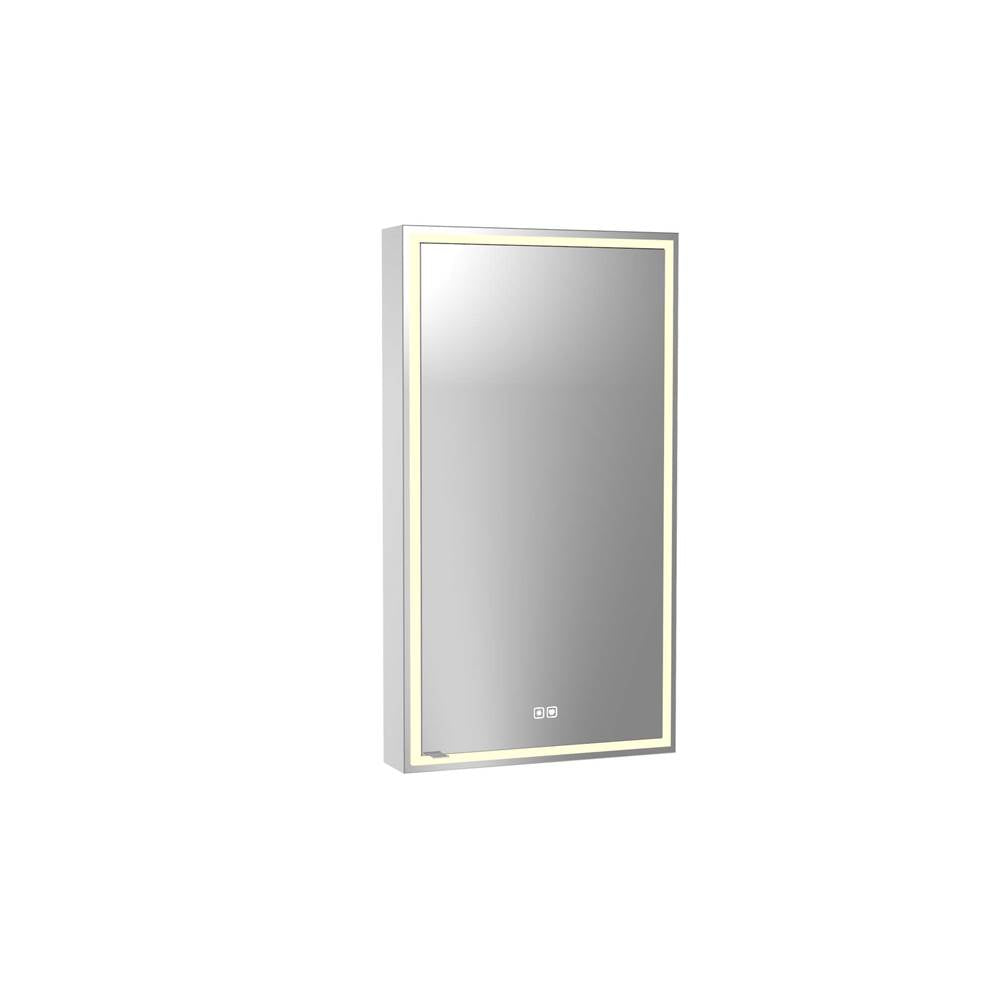 Madeli - Madeli Pioneer Lighted Mirrored Cabinet, Surface Mount, 20'' x 36'' x 4-3/4'', L Hinged, Frame in Polished Chrome, 2700/4000K Temperature, Deffoger, Dimmable, Three-direction Light Diffuser - Polished Chrome