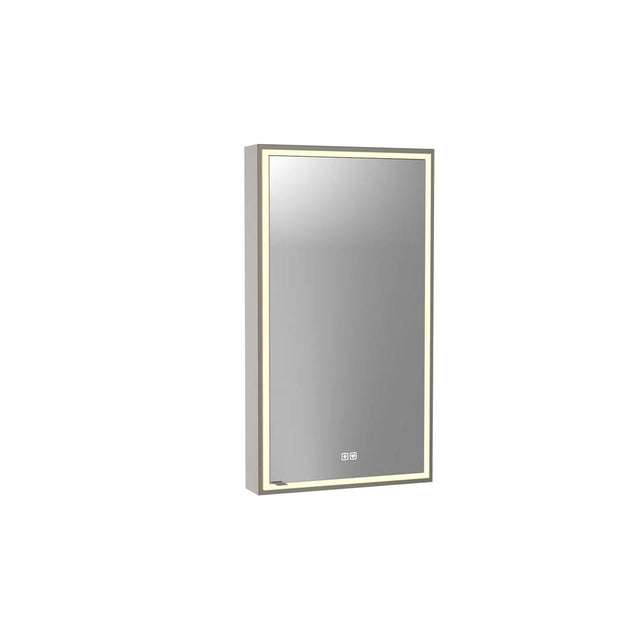 Madeli - Madeli Pioneer Lighted Mirrored Cabinet, Surface Mount, 20'' x 36'' x 4-3/4'', R Hinged, Frame in Brushed Nickel, 2700/4000K Temperature, Deffoger, Dimmable, Three-direction Light Diffuser - Brushed Nickel