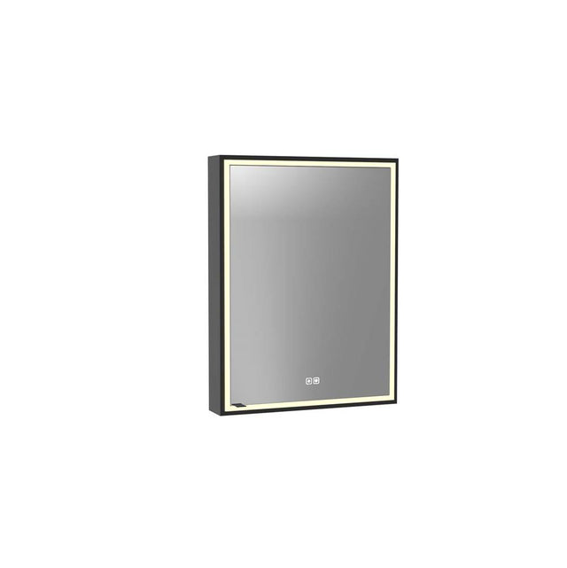 Madeli - Madeli Pioneer Lighted Mirrored Cabinet, Surface Mount, 24'' x 30'' x 4-3/4'', R Hinged, Frame in Matte Black, 2700/4000K Temperature, Deffoger, Dimmable, Three-direction Light Diffuser - Matte Black