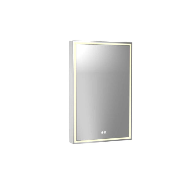 Madeli - Madeli Pioneer Lighted Mirrored Cabinet, Surface Mount, 24'' x 36'' x 4-3/4'', R Hinged, Frame in Polished Chrome, 2700/4000K Temperature, Deffoger, Dimmable, Three-direction Light Diffuser - Polished Chrome