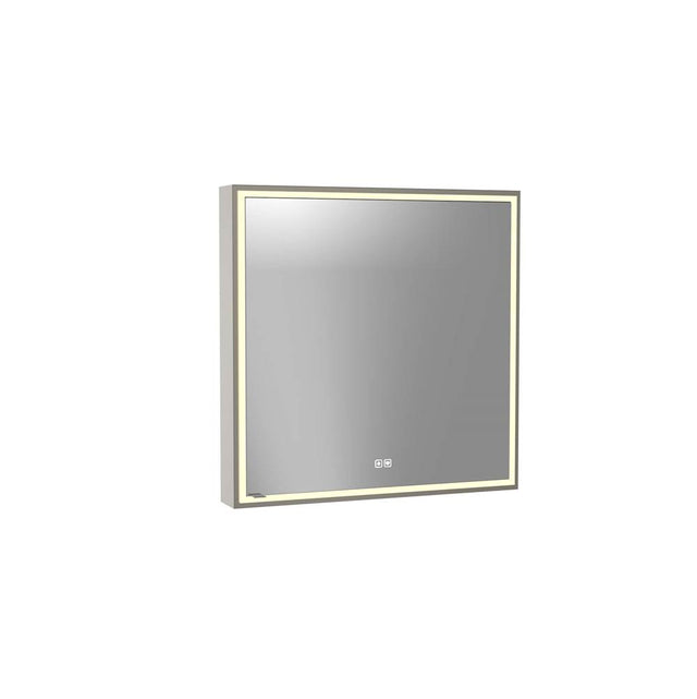 Madeli - Madeli Pioneer Lighted Mirrored Cabinet, Surface Mount, 30'' x 30'' x 4-3/4'', R Hinged, Frame in Brushed Nickel, 2700/4000K Temperature, Deffoger, Dimmable, Three-direction Light Diffuser - Brushed Nickel