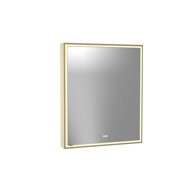 Madeli - Madeli Pioneer Lighted Mirrored Cabinet, Surface Mount, 30'' x 36'' x 4-3/4'', R Hinged, Frame in Satin Brass, 2700/4000K Temperature, Deffoger, Dimmable, Three-direction Light Diffuser - Satin Brass