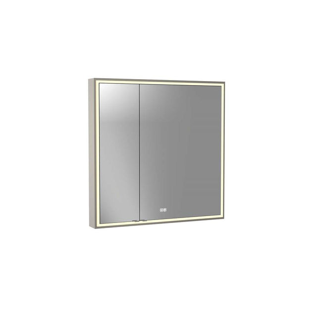 Madeli - Madeli Pioneer Lighted Mirrored Cabinet, Surface Mount, 36'' x 36'' x 4-3/4'', For Right Basin, Frame in Brushed Nickel, 2700/4000K Temperature, Deffoger, Dimmable, Three-direction Light Diffuser - Brushed Nickel