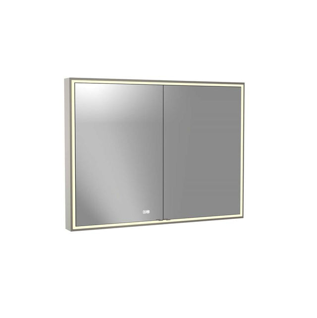 Madeli - Madeli Pioneer Lighted Mirrored Cabinet, Surface Mount, 48'' x 36'' x 4-3/4'', For Double Basin, Frame in Brushed Nickel, 2700/4000K Temperature, Deffoger, Dimmable, Three-direction Light Diffuser - Brushed Nickel