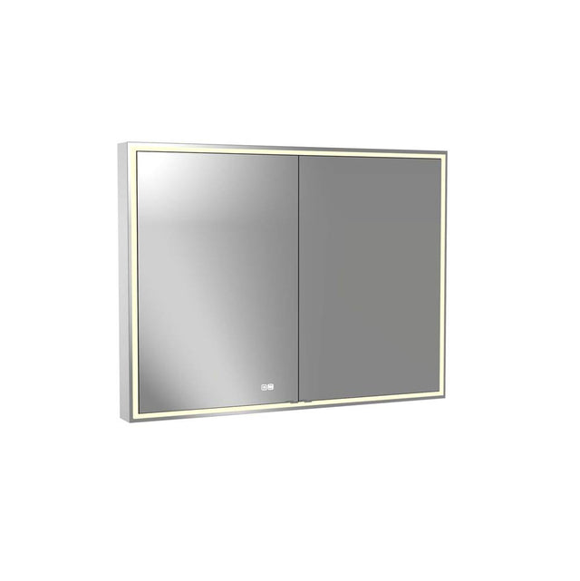 Madeli - Madeli Pioneer Lighted Mirrored Cabinet, Surface Mount, 48'' x 36'' x 4-3/4'', For Double Basin, Frame in Polished Chrome, 2700/4000K Temperature, Deffoger, Dimmable, Three-direction Light Diffuser - Polished Chrome