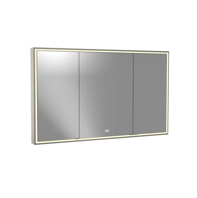 Madeli - Madeli Pioneer Lighted Mirrored Cabinet, Surface Mount, 60'' x 36'' x 4-3/4'', For Single Basin, Frame in Brushed Nickel, 2700/4000K Temperature, Deffoger, Dimmable, Three-direction Light Diffuser - Brushed Nickel