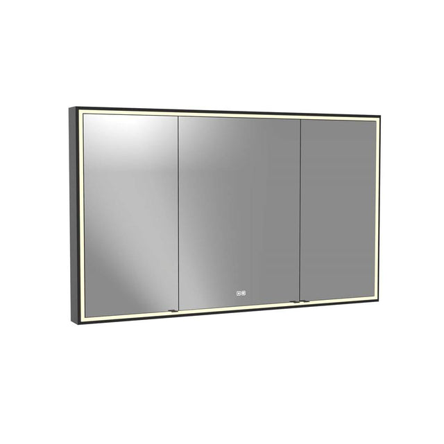 Madeli - Madeli Pioneer Lighted Mirrored Cabinet, Surface Mount, 60'' x 36'' x 4-3/4'', For Single Basin, Frame in Matte Black, 2700/4000K Temperature, Deffoger, Dimmable, Three-direction Light Diffuser - Matte Black