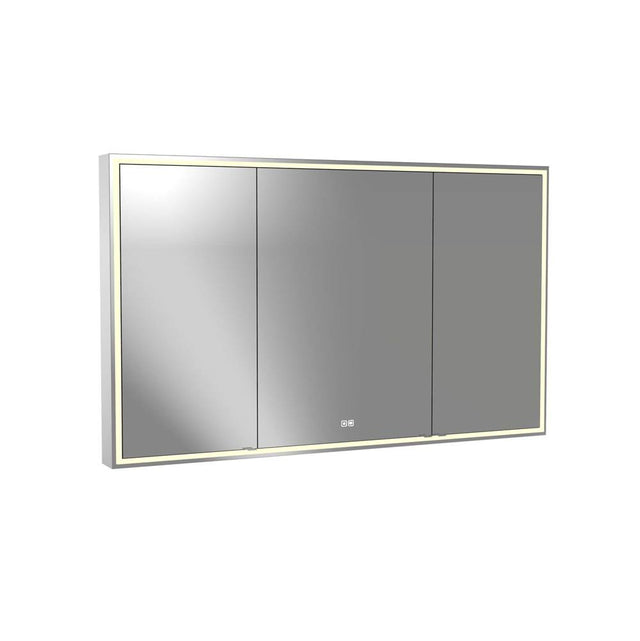 Madeli - Madeli Pioneer Lighted Mirrored Cabinet, Surface Mount, 60'' x 36'' x 4-3/4'', For Single Basin, Frame in Polished Chrome, 2700/4000K Temperature, Deffoger, Dimmable, Three-direction Light Diffuser - Polished Chrome