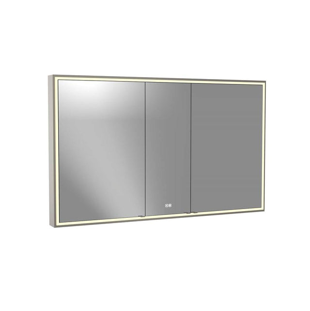 Madeli - Madeli Pioneer Lighted Mirrored Cabinet, Surface Mount, 60'' x 36'' x 4-3/4'', For Double Basin, Frame in Brushed Nickel, 2700/4000K Temperature, Deffoger, Dimmable, Three-direction Light Diffuser - Brushed Nickel