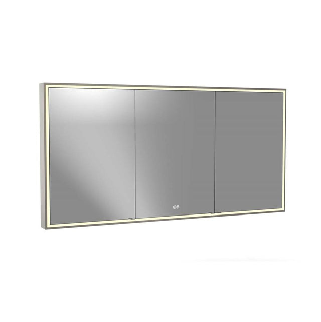 Madeli - Madeli Pioneer Lighted Mirrored Cabinet, Surface Mount, 72'' x 36'' x 4-3/4'', Unibody, Frame in Brushed Nickel, 2700/4000K Temperature, Deffoger, Dimmable, Three-direction Light Diffuser - Brushed Nickel
