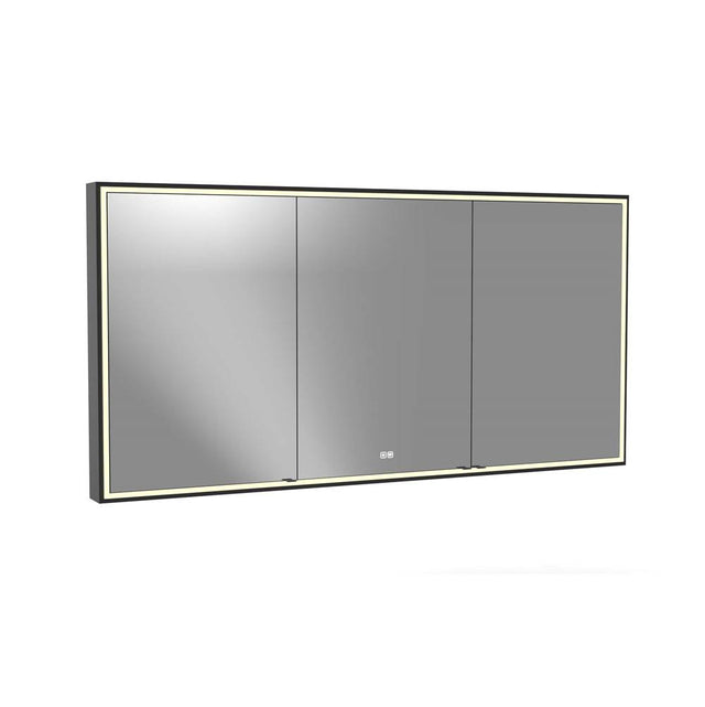 Madeli - Madeli Pioneer Lighted Mirrored Cabinet, Surface Mount, 72'' x 36'' x 4-3/4'', Unibody, Frame in Matte Black, 2700/4000K Temperature, Deffoger, Dimmable, Three-direction Light Diffuser - Matte Black