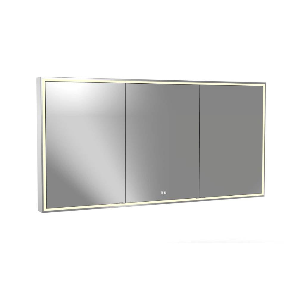 Madeli - Madeli Pioneer Lighted Mirrored Cabinet, Surface Mount, 72'' x 36'' x 4-3/4'', Unibody, Frame in Polished Chrome, 2700/4000K Temperature, Deffoger, Dimmable, Three-direction Light Diffuser - Polished Chrome