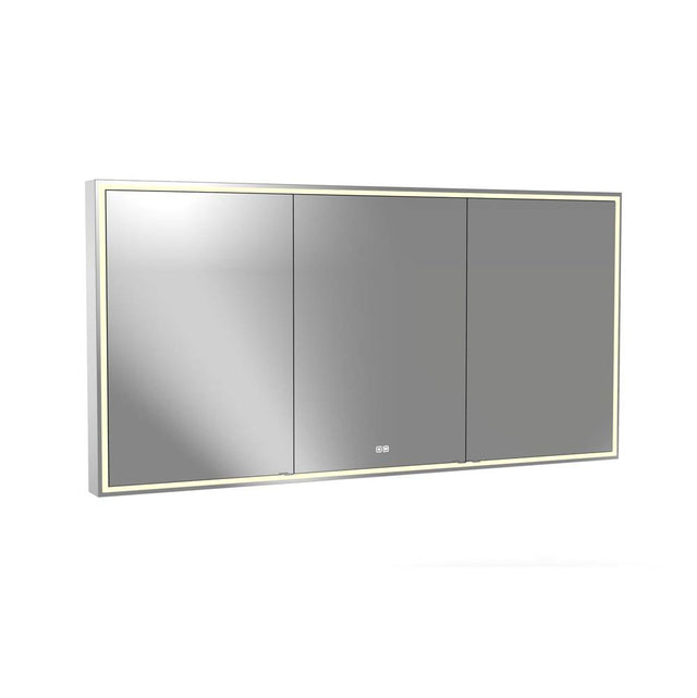 Madeli - Madeli Pioneer Lighted Mirrored Cabinet, Surface Mount, 72'' x 36'' x 4-3/4'', Unibody, Frame in Polished Chrome, 2700/4000K Temperature, Deffoger, Dimmable, Three-direction Light Diffuser - Polished Chrome