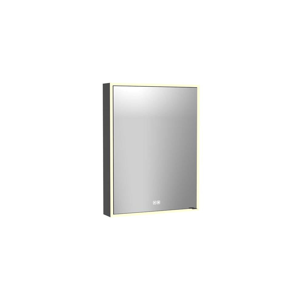 Madeli - Madeli Vanguard Lighted Mirrored Cabinet, Surface Mount, 24'' x 30'' x 4-3/4'', R Hinged, Side Kit in Matte Black, 2700/4000K Temperature, Deffoger, Dimmable, Three-direction Light Diffuser - Matte Black
