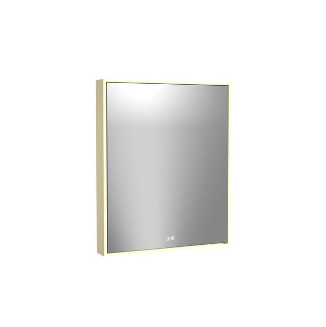 Madeli - Madeli Vanguard Lighted Mirrored Cabinet, Surface Mount, 30'' x 36'' x 4-3/4'', R Hinged, Side Kit in Satin Brass, 2700/4000K Temperature, Deffoger, Dimmable, Three-direction Light Diffuser - Satin Brass