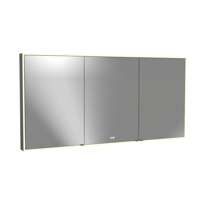 Madeli - Madeli Vanguard Lighted Mirrored Cabinet, Surface Mount, 72'' x 36'' x 4-3/4'', Unibody, Side Kit in Matte Black, 2700/4000K Temperature, Deffoger, Dimmable, Three-direction Light Diffuser - Matte Black