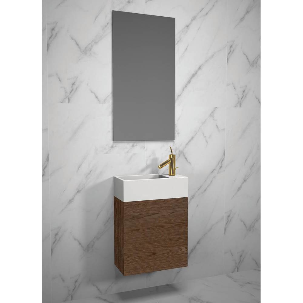 Madeli - Madeli Petite 19'', Wall Hung Vanity Cabinet, Brandy - Brandy