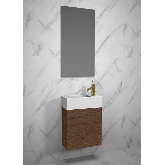 Madeli - Madeli Petite 19'', Wall Hung Vanity Cabinet, Brandy - Brandy