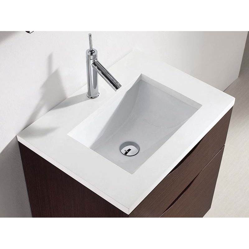 Madeli - Madeli Quartzstone Countertop,  24'' x 18'' x 3/4'', Single Faucet Hole in White - White