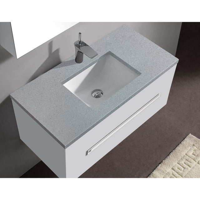 Madeli - Madeli Quartzstone Countertop,  36'' x 18'' x 3/4'', Single Faucet Hole in Silver Grey - Silver Grey