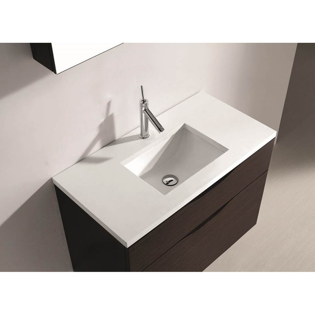 Madeli - Madeli Quartzstone Countertop,  36'' x 18'' x 3/4'', Single Faucet Hole in White - White
