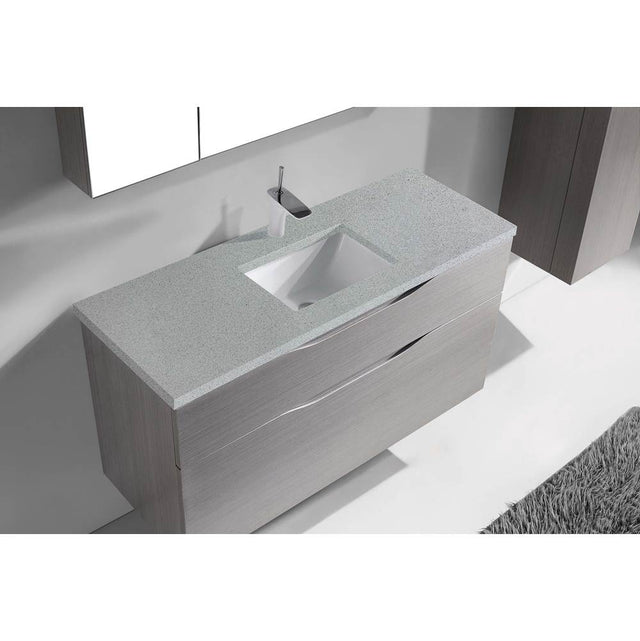 Madeli - Madeli Quartzstone Countertop,  48'' x 18'' x 3/4'', Single Basin,  Single Faucet Hole in Silver Grey - Silver Grey