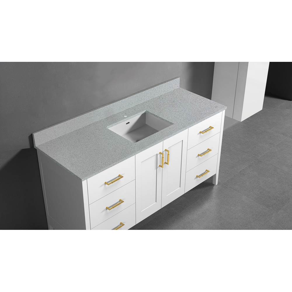 Madeli - Madeli Quartzstone Countertop,  60'' x 18'' x 3/4'', Single Basin,  Single Faucet Hole in Silver Grey - Silver Grey