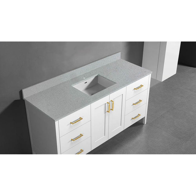 Madeli - Madeli Quartzstone Countertop,  60'' x 18'' x 3/4'', Single Basin,  Single Faucet Hole in Silver Grey - Silver Grey