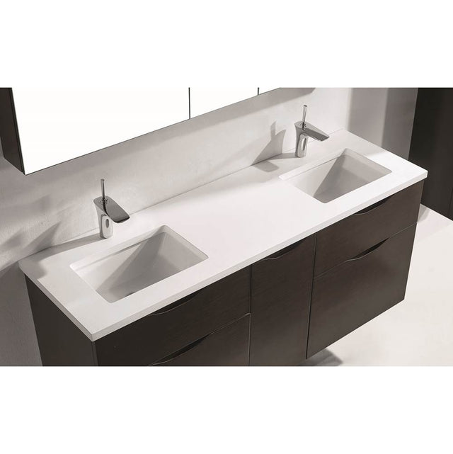 Madeli - Madeli Quartzstone Countertop,  72'' x 18'' x 3/4'',  Single Faucet Hole in White - White
