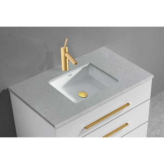 Madeli - Madeli Quartzstone Countertop,  30'' x 18'' x 3/4'', Single Faucet Hole in Silver Grey - Silver Grey