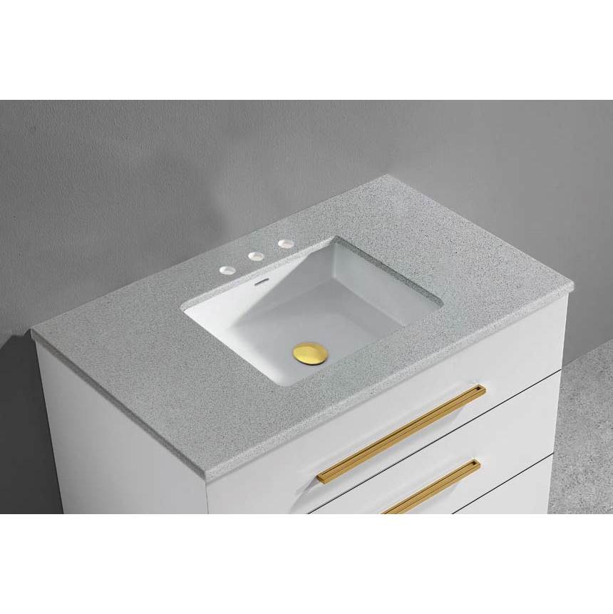 Madeli - Madeli Quartzstone Countertop,  30'' x 18'' x 3/4'', 8'' Widespread Faucet Holes in Silver Grey - Silver Grey