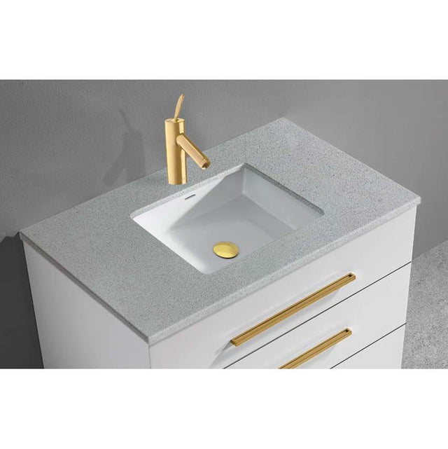 Madeli - Madeli Quartzstone Countertop,  36'' x 18'' x 3/4'', Single Faucet Hole in Silver Grey - Silver Grey