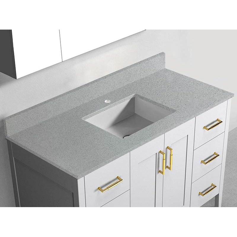 Madeli - Madeli Quartzstone Countertop,  48'' x 18'' x 3/4'', Single Basin,  Single Faucet Hole in Silver Grey - Silver Grey
