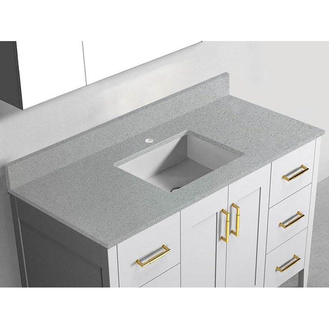 Madeli - Madeli Quartzstone Countertop,  48'' x 18'' x 3/4'', Single Basin,  Single Faucet Hole in Silver Grey - Silver Grey