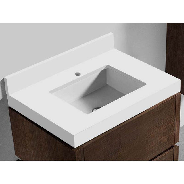 Madeli - Madeli Quartzstone Countertop,  30'' x 22'' x 3'', Single Faucet Hole in White - White
