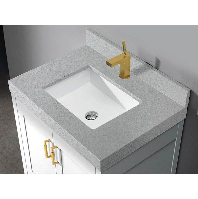 Madeli - Madeli Quartzstone Countertop,  36'' x 22'' x 3'', Single Faucet Hole in Silver Grey - Silver Grey