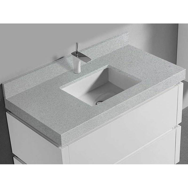 Madeli - Madeli Quartzstone Countertop,  42'' x 22'' x 3'', Single Faucet Hole in Silver Grey - Silver Grey